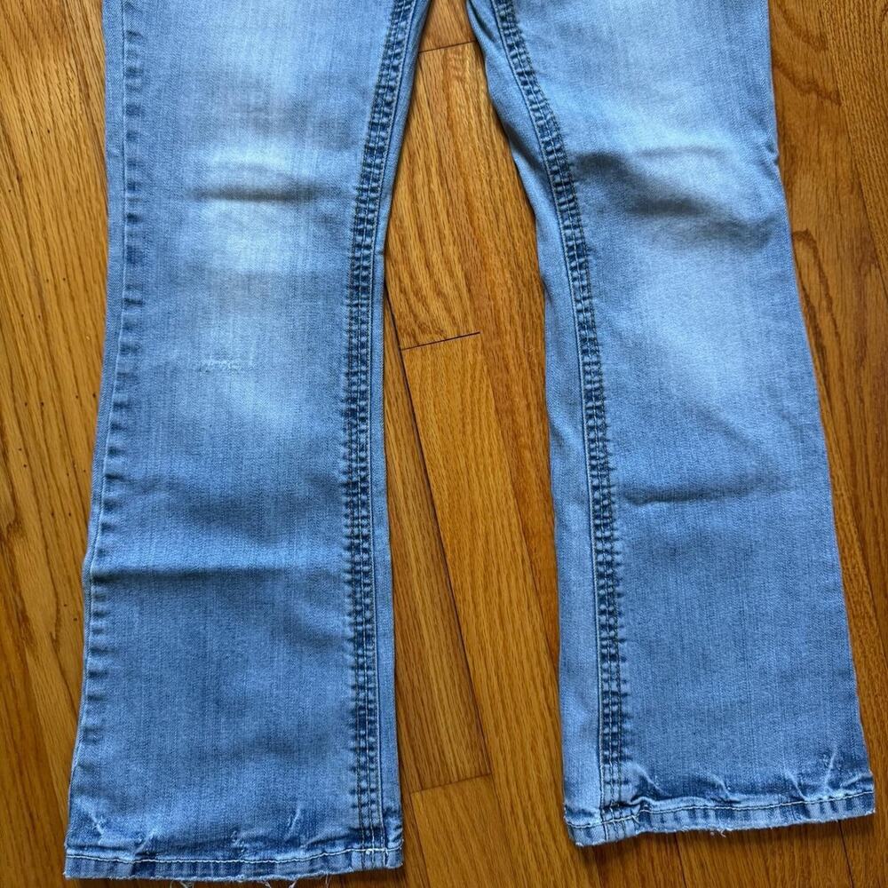 Vintage 2000s y2k Aeropostale blue denim low-rise bootcut flared jeans size 2/4 - Picture 5 of 6